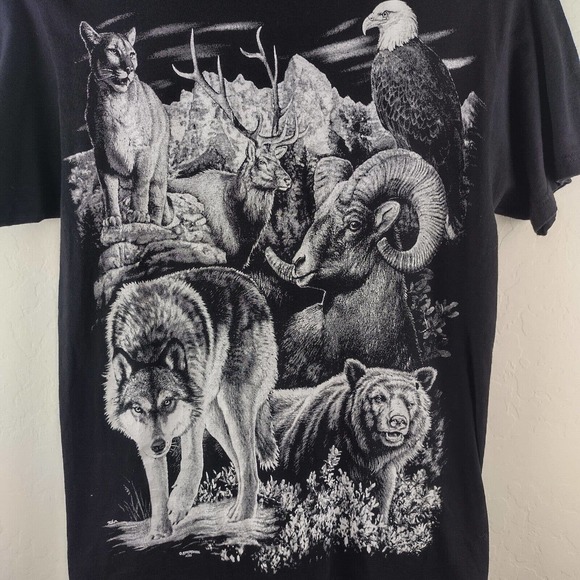 Vintage Lexington Animal Kingdom t-shirt front back eagle ram bear - Picture 3 of 6